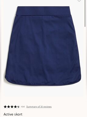 J. Crew Activewear Skirt Skort Navy Blue Athletic Pickleball Tennis Golf Small